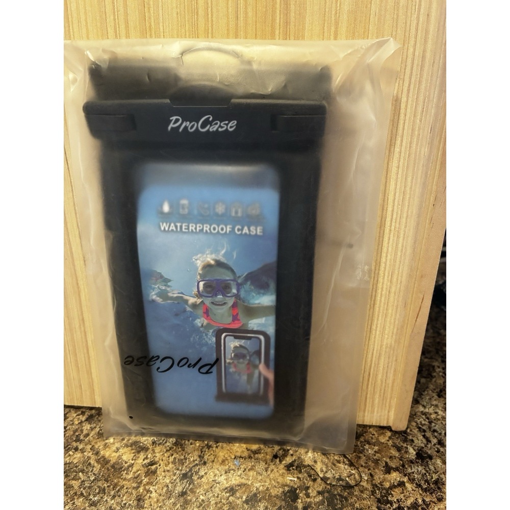ProCase Waterproof Cell Phone Pouch Black Dry Bag Universal Cover 2 Pack